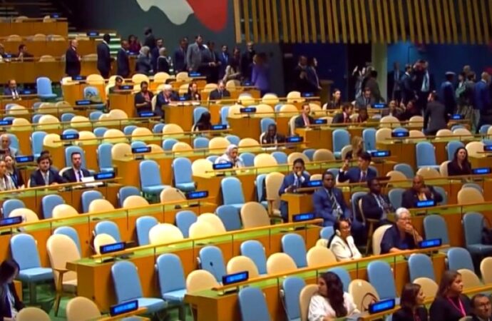 Onu, aula semivuota durante lo show di Netanyahu